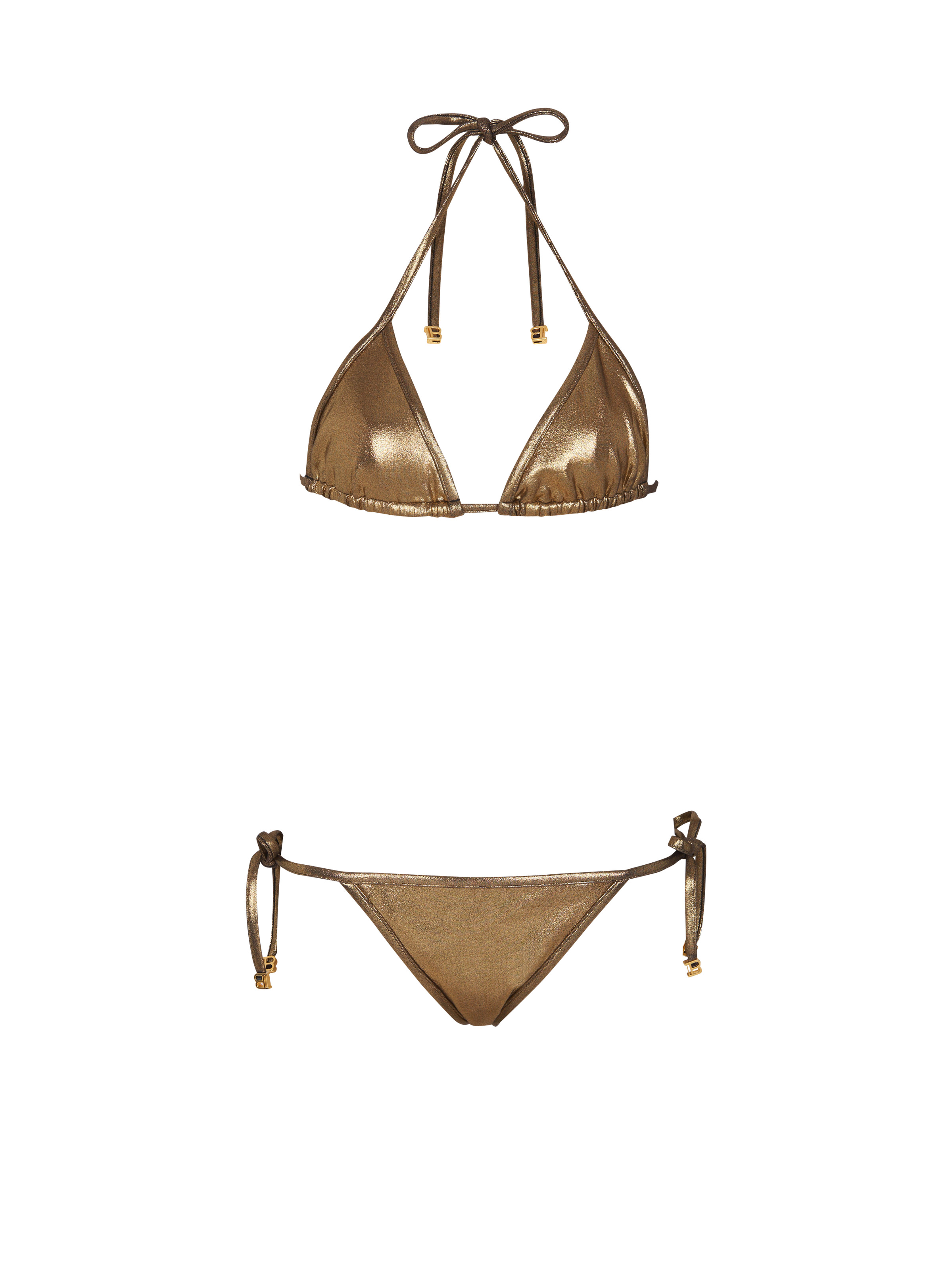 Metallic triangle bikini - 1