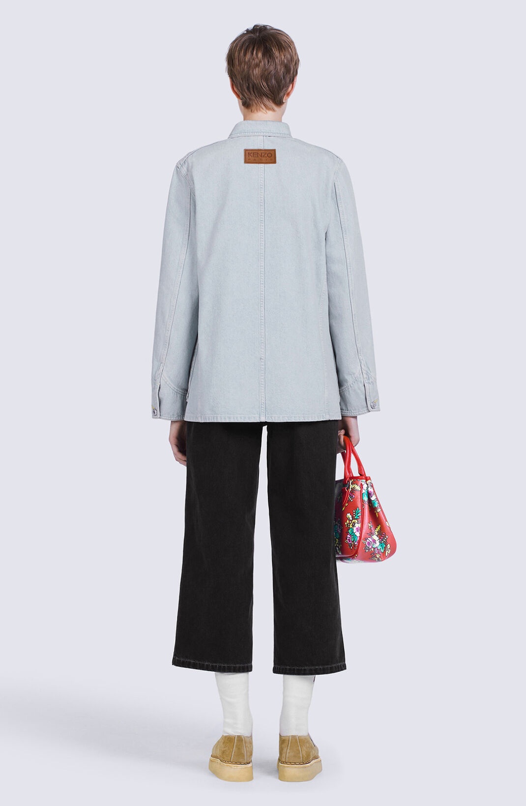 'BOKE FLOWER' crest denim workwear jacket - 6