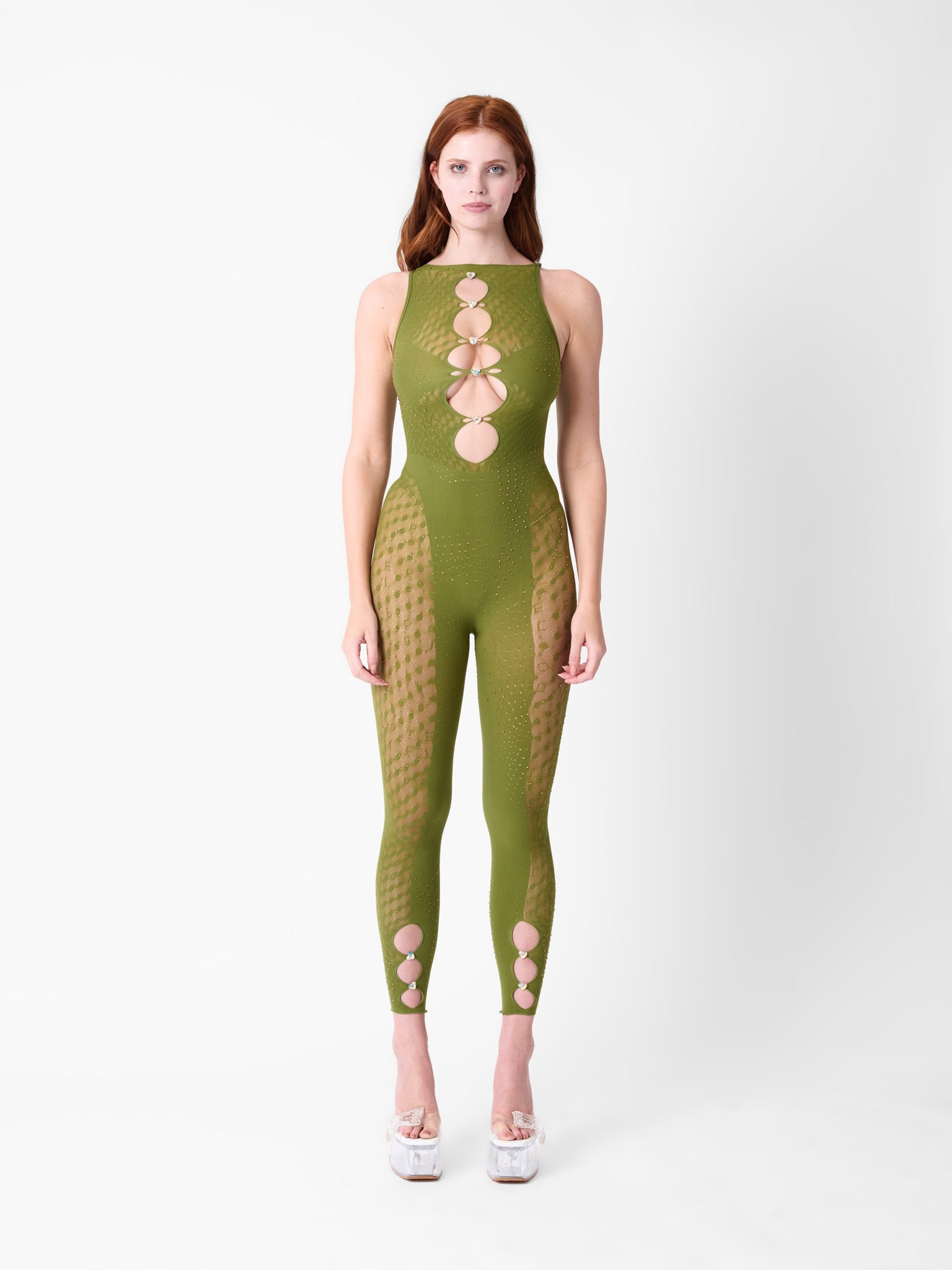 RHINESTONED JANICE JUMPSUIT SPEARMINT - 2