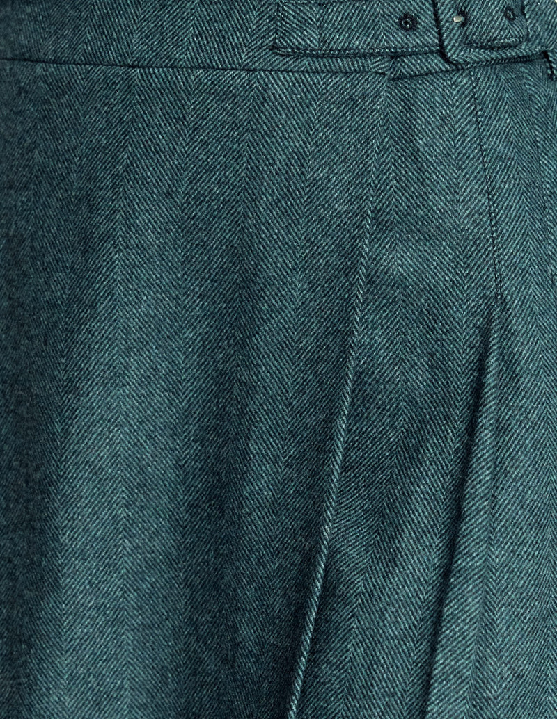 Helen Wool Kilt Skirt-Green and Navy Herringbone 3