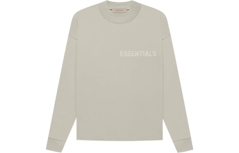 ESSENTIALS Fear of God Essentials FW22 Ls Tee smoke Logo T-Shirts ' Grey' ESSLTLE2011MJ outlook