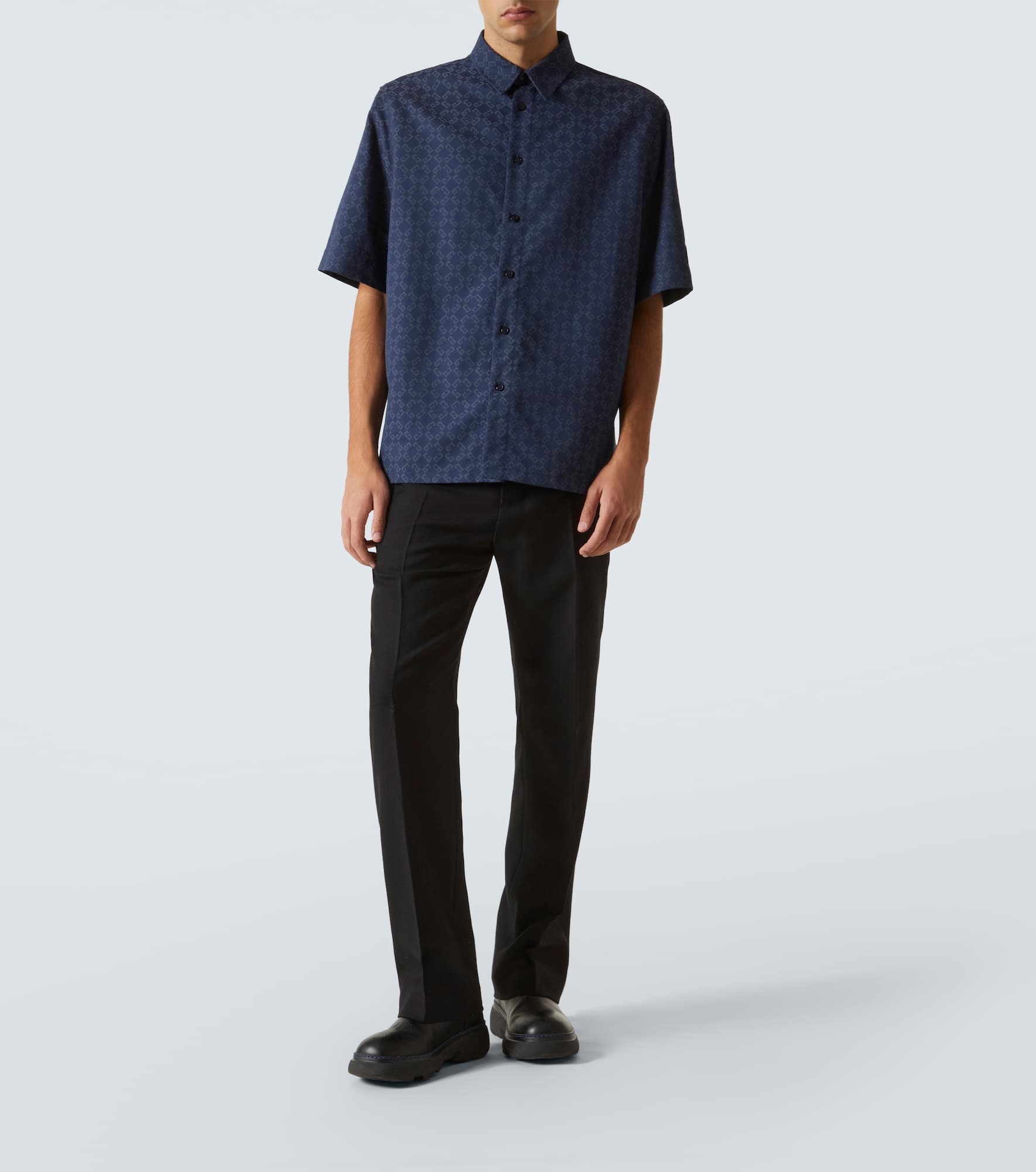 Monogram 72 jacquard denim shirt - 2