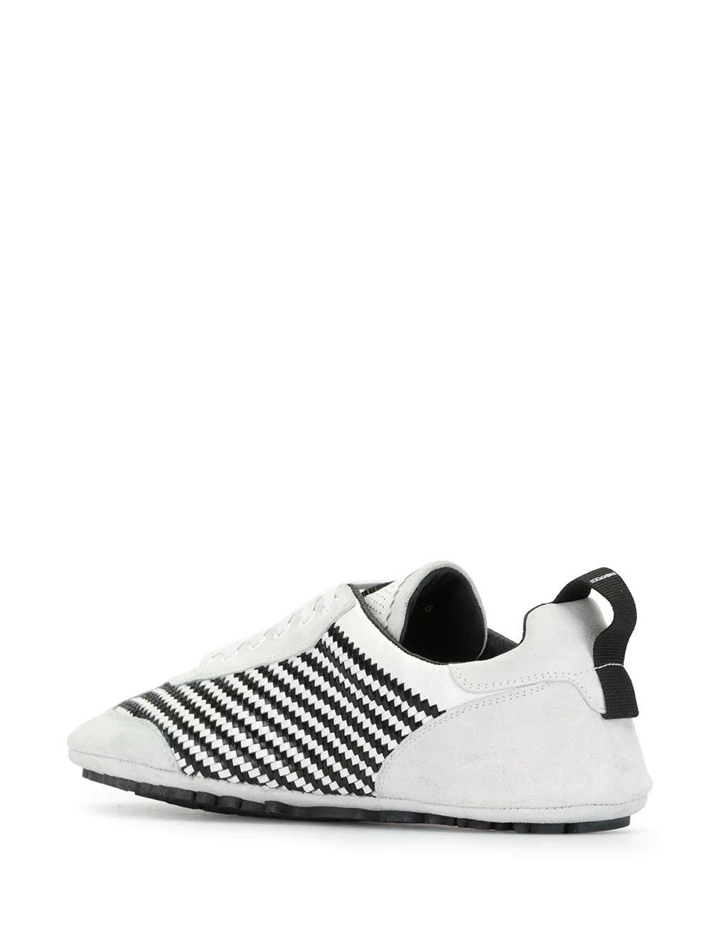 striped woven low-top sneakers - 3