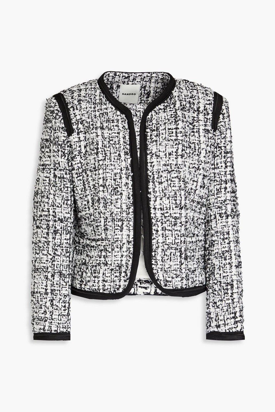 Sequin-embellished metallic tweed jacket - 1
