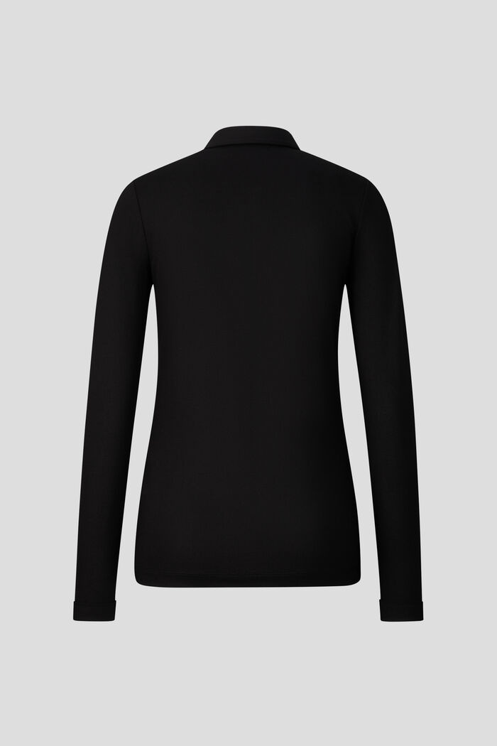 Timea Long sleeved polo shirt in Black - 2