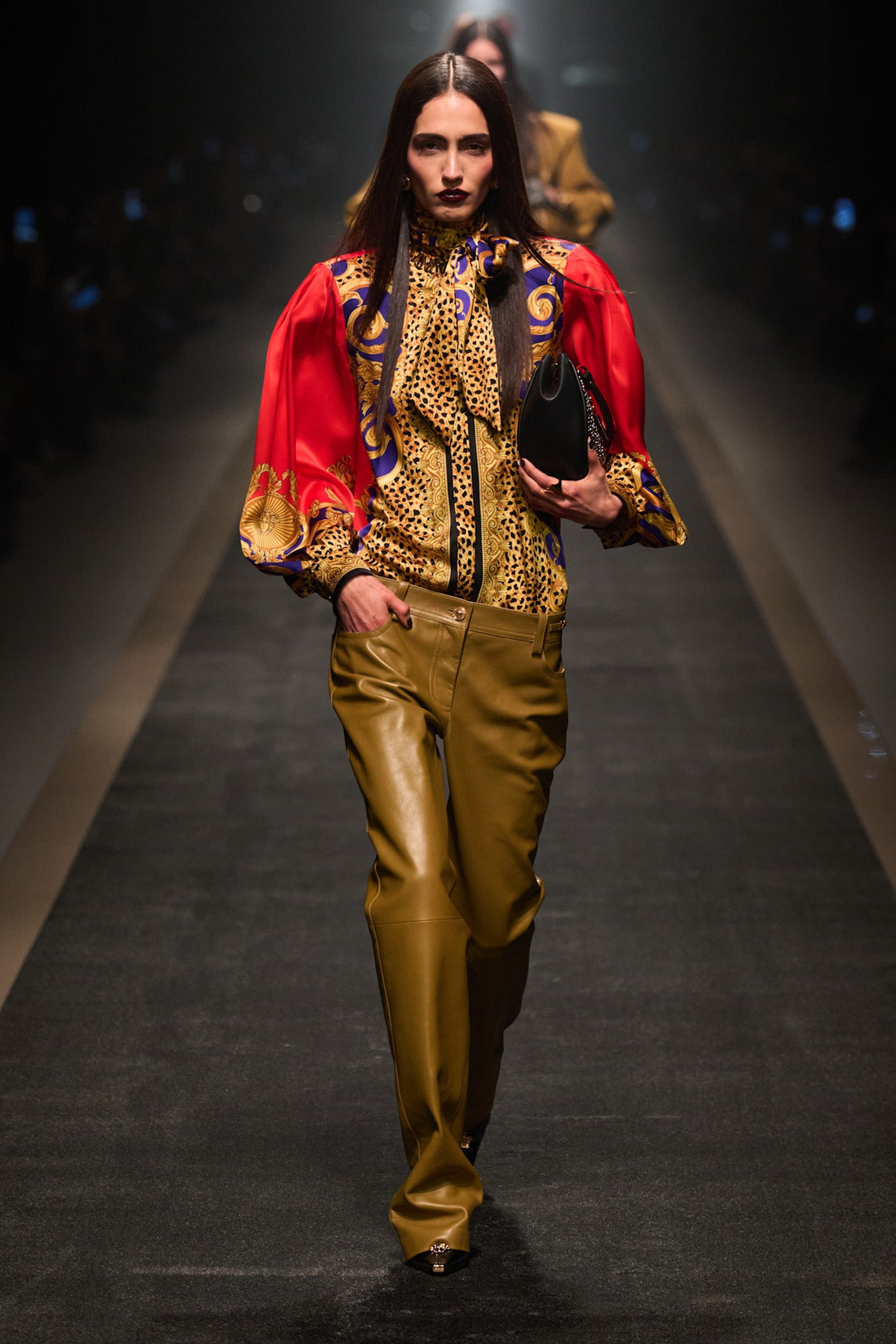 Cheetah Barocco Silk Lavallière Shirt - 7