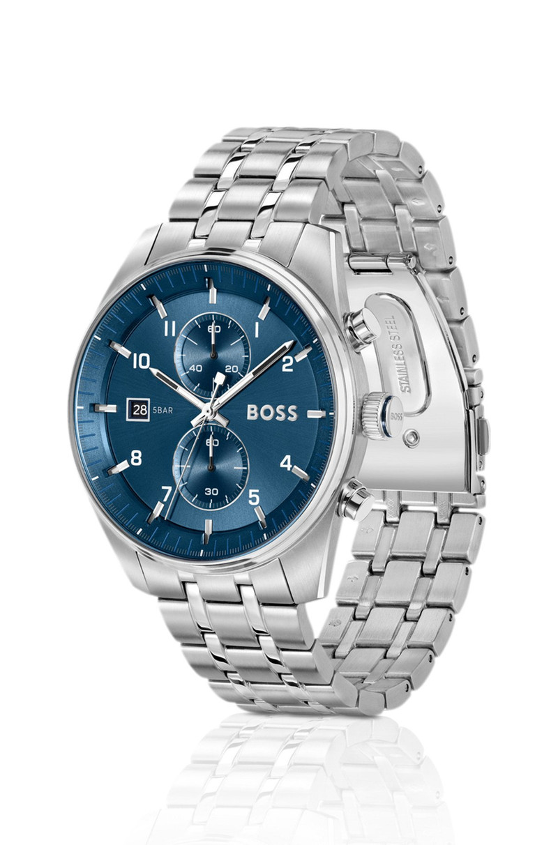 BOSS STEEL-BRACELET WATCH WITH BLUE DIAL outlook