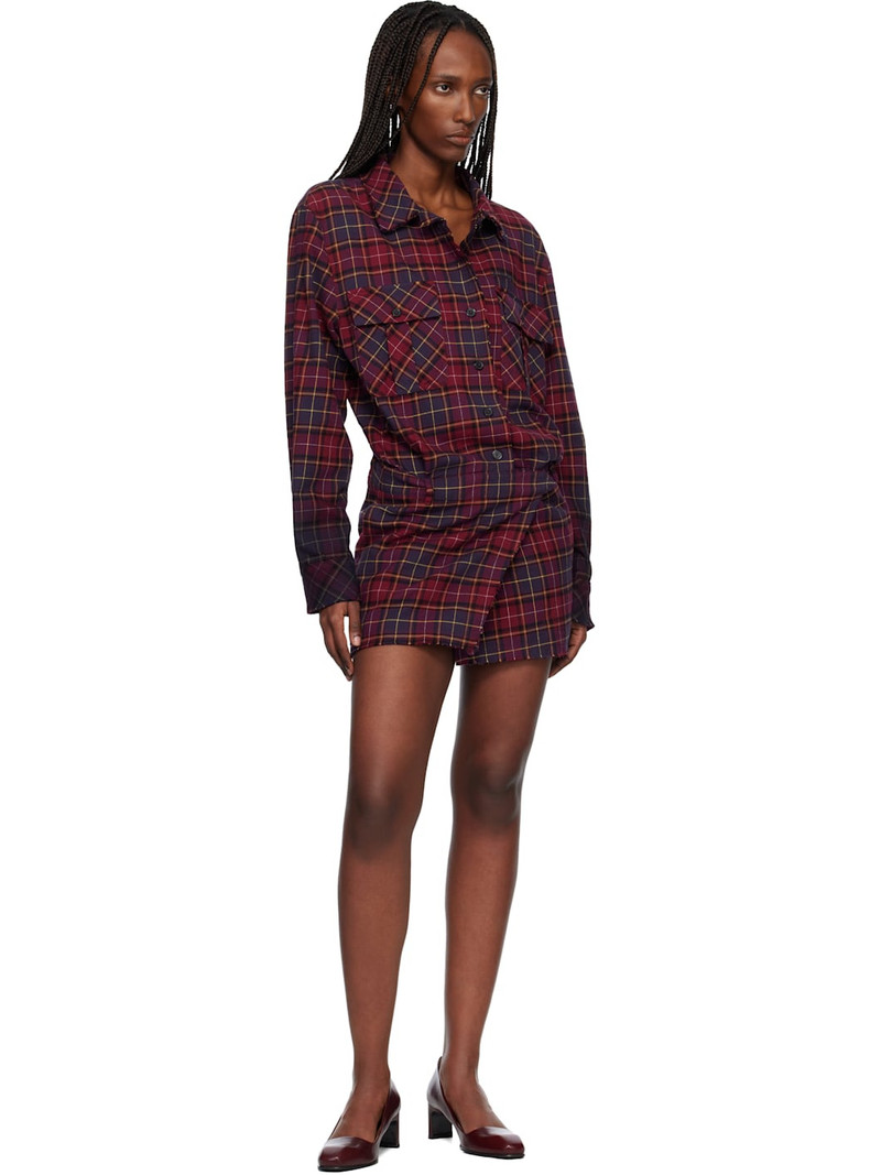 Off-White Red Check Flannel Arrow Minidress outlook