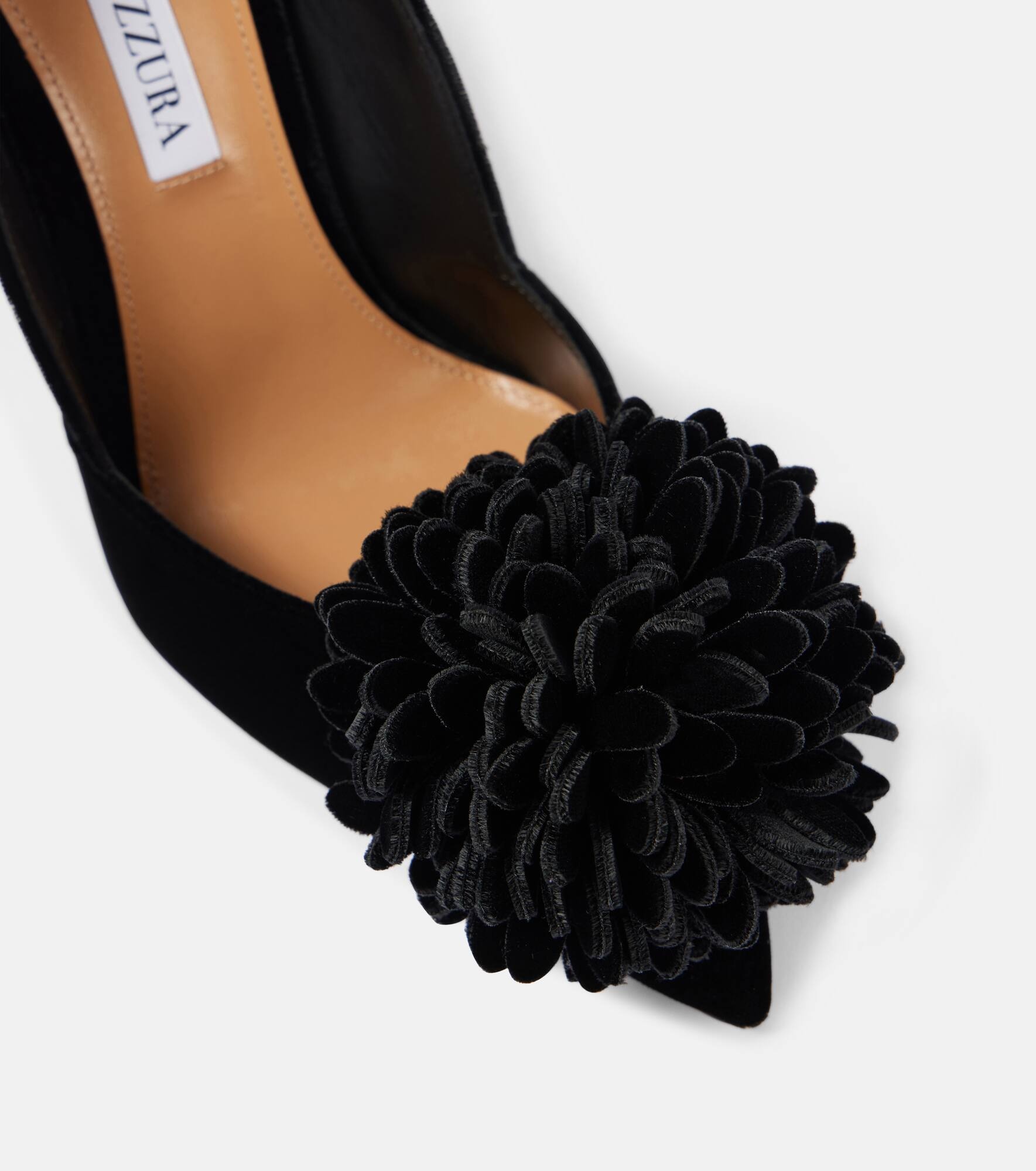 Couturier 105 floral-appliqué velvet pumps - 5