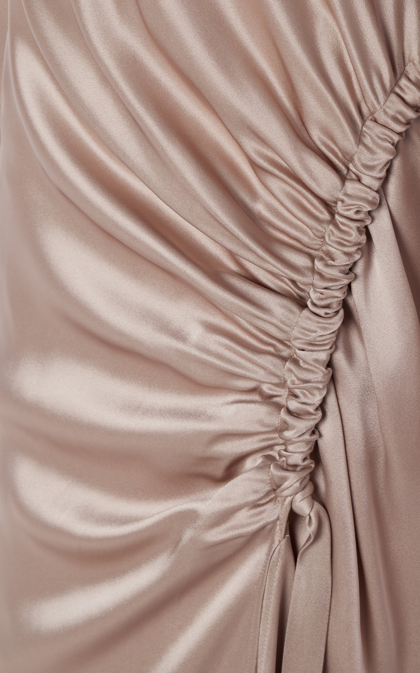Exclusive Gathered Satin Maxi Dress metallic - 5