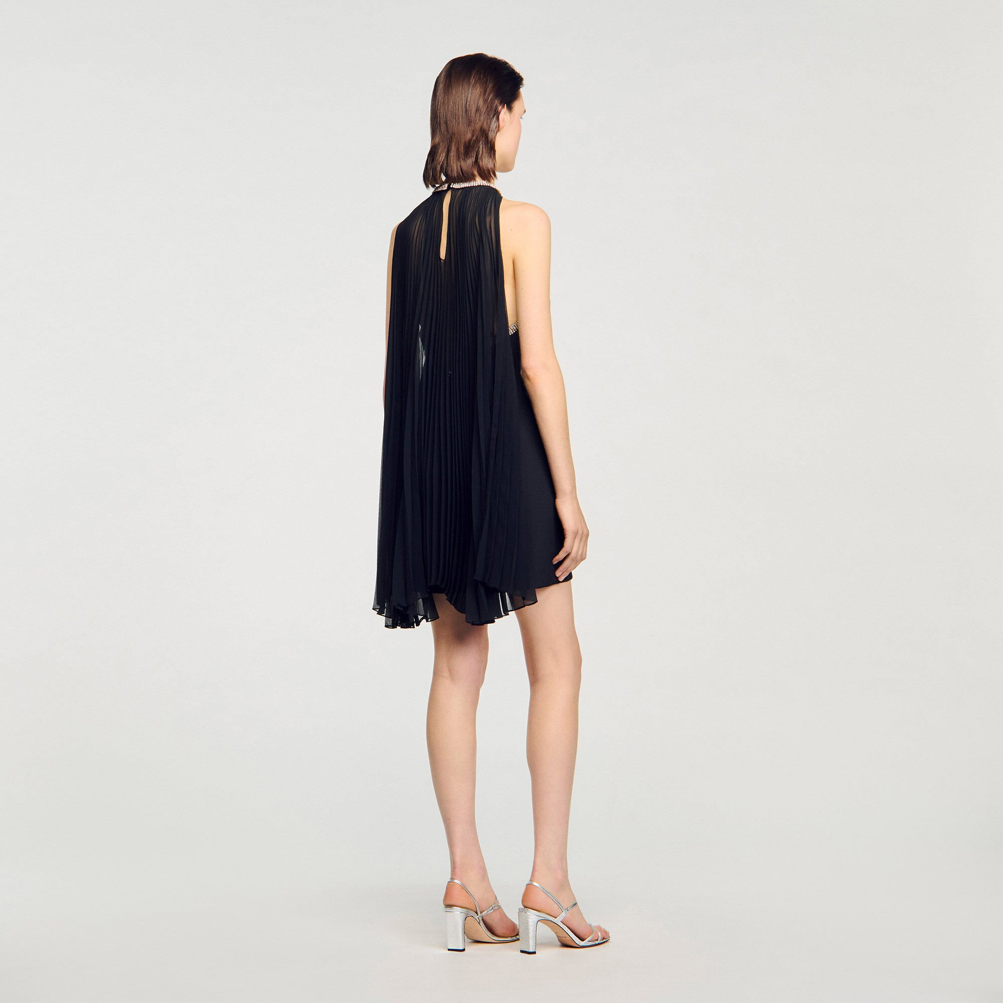 MINI CAPE DRESS WITH RHINESTONES - 5