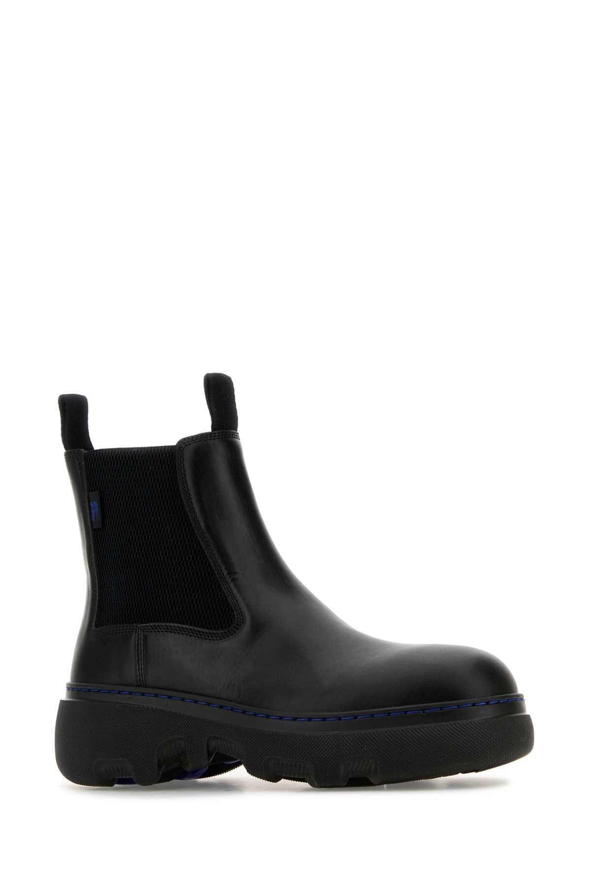 Burberry Men Black Leather Ankle Boots - 2