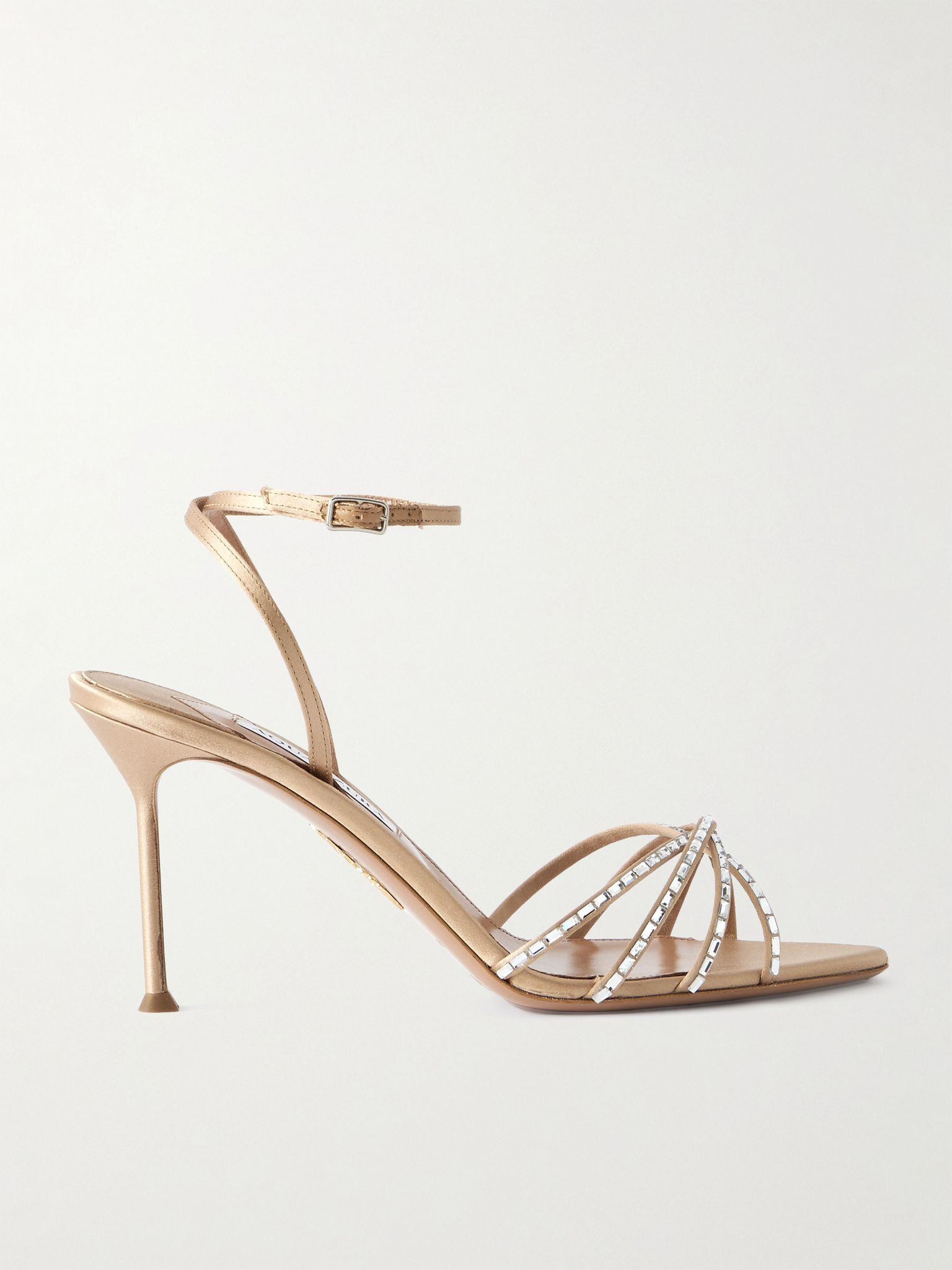 Tell Me crystal-embellished leather sandals Neutral - 1