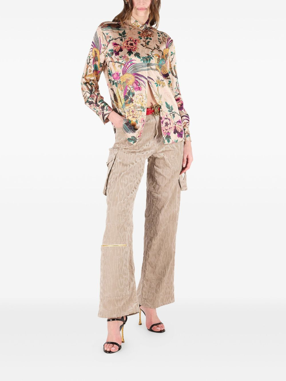 jaguar-print cargo pants - 2