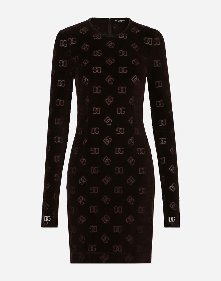 Dolce & Gabbana Chenille Monogram Jacquard Sweatshirt In Black