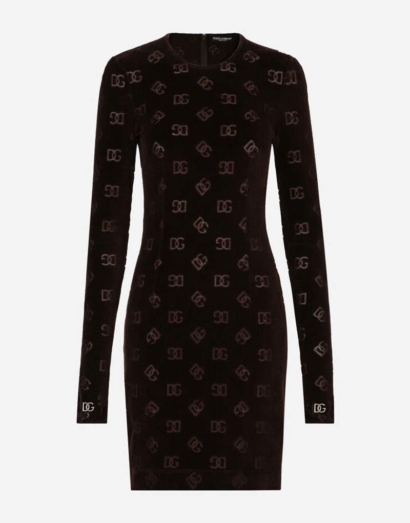 Short chenille jacquard dress with DG logo 1