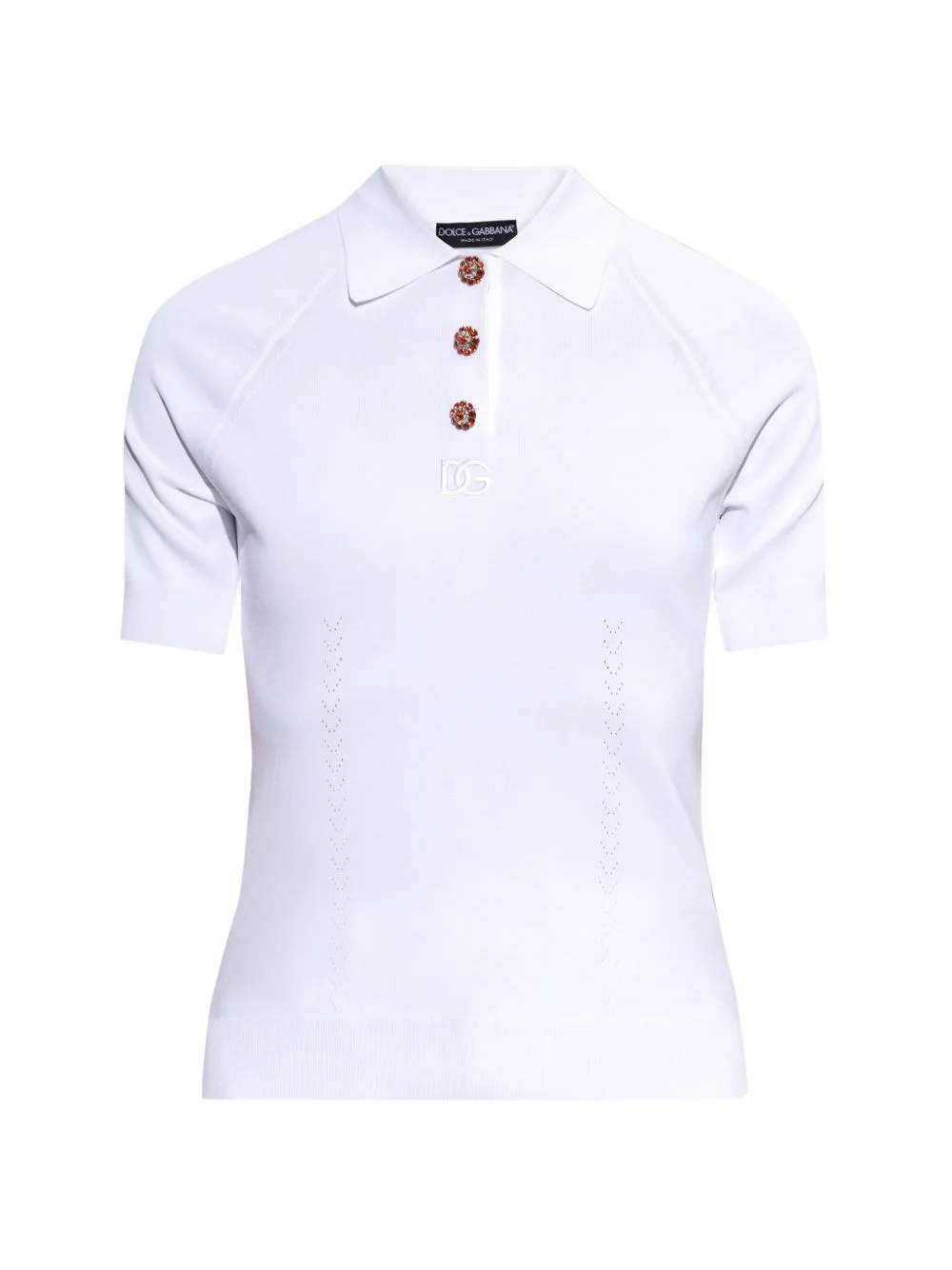 crystal-button polo shirt - 1
