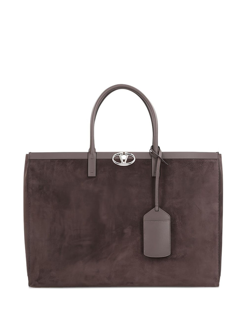 VLogo suede tote bag 1