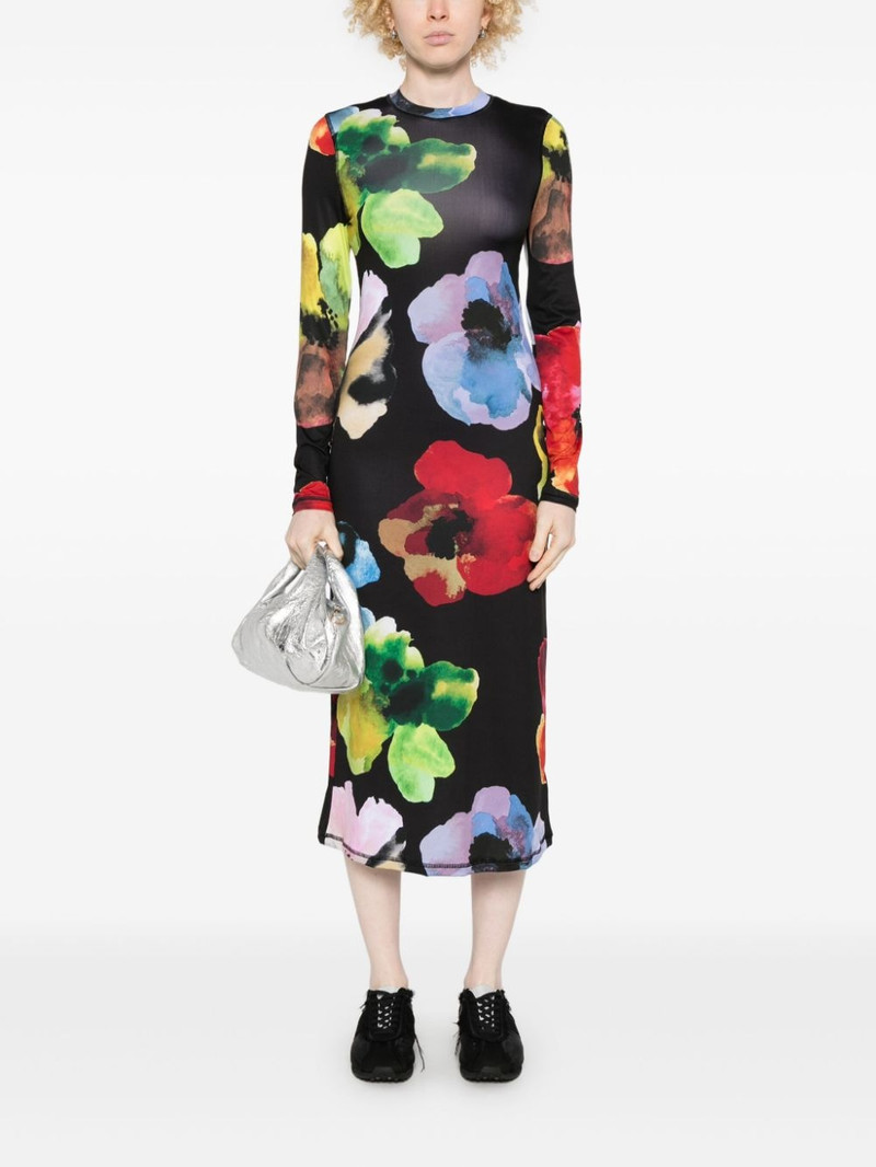 STINE GOYA Watercolour Bloom midi dress outlook