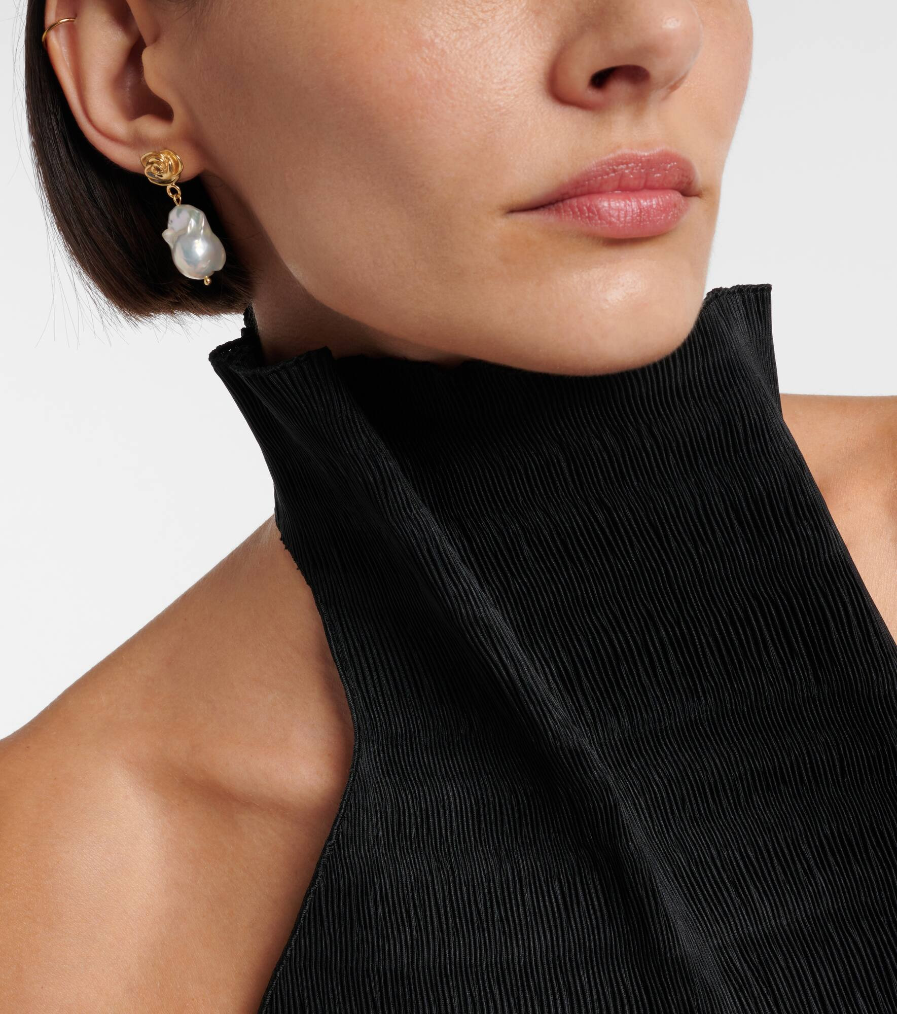 Baroque pearl gold-plated drop earrings - 3