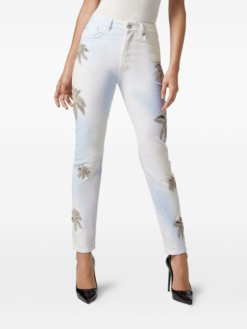 PHILIPP PLEIN rhinestone-embellished jeans outlook