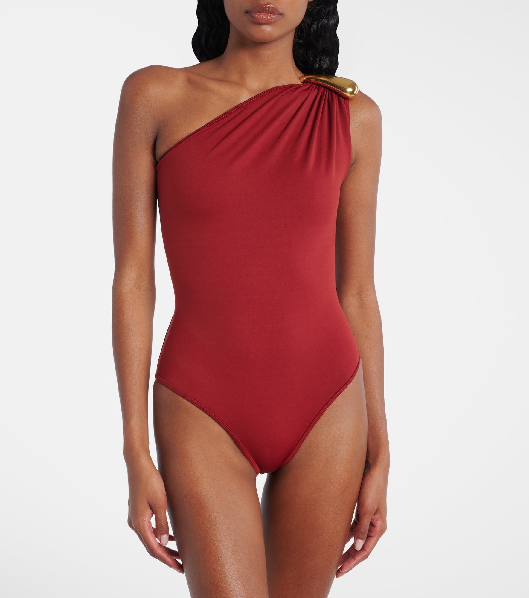 Gathered one-shoulder swimsuit - 2