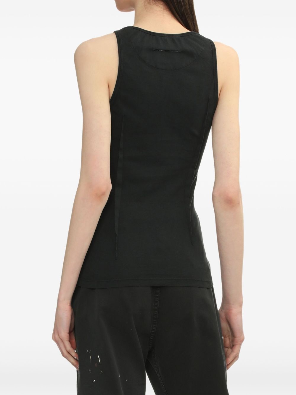asymmetrical-panel tank top - 4