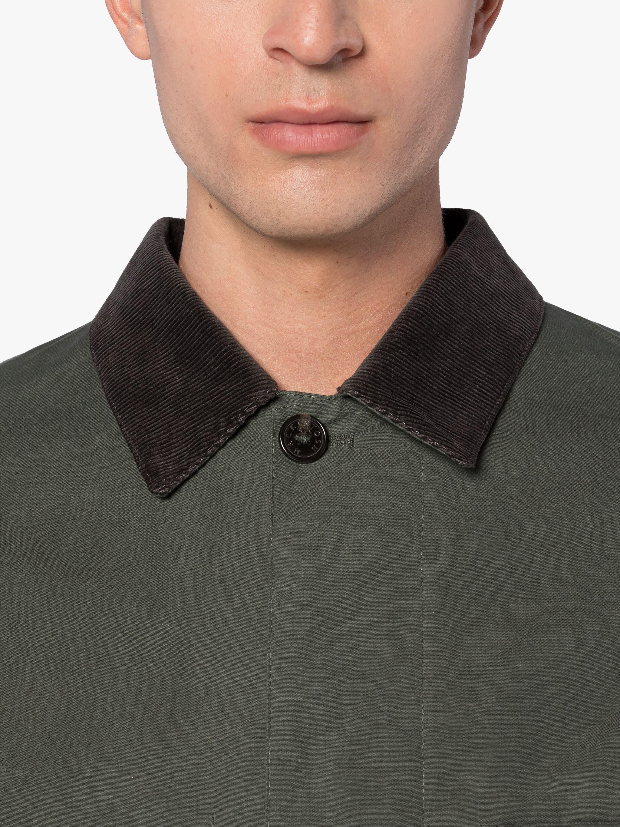 DRIZZLE GREEN WAXED COTTON CHORE JACKET - 5