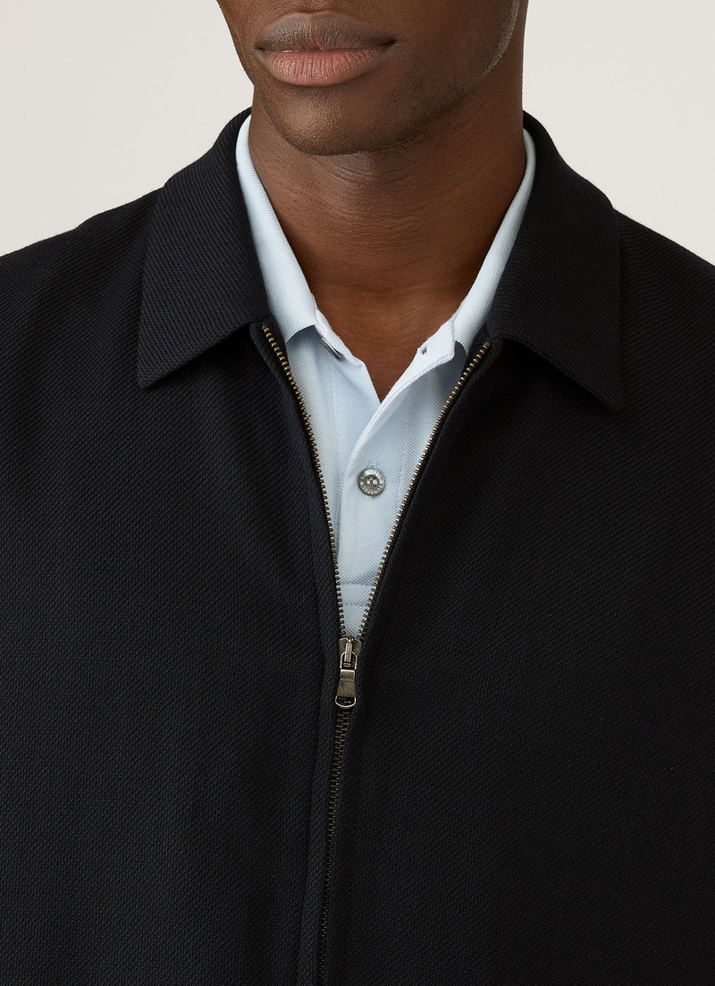 Light Textured Wool Harrington Jacket 6