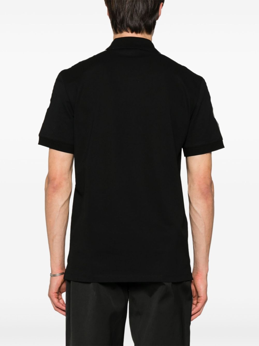 logo-tape cotton polo shirt - 4