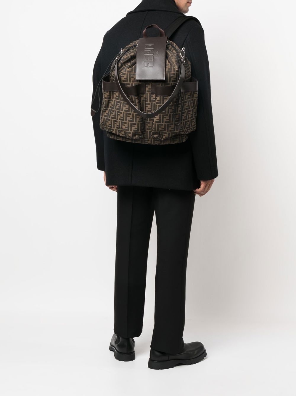 monogram pattern backpack - 2