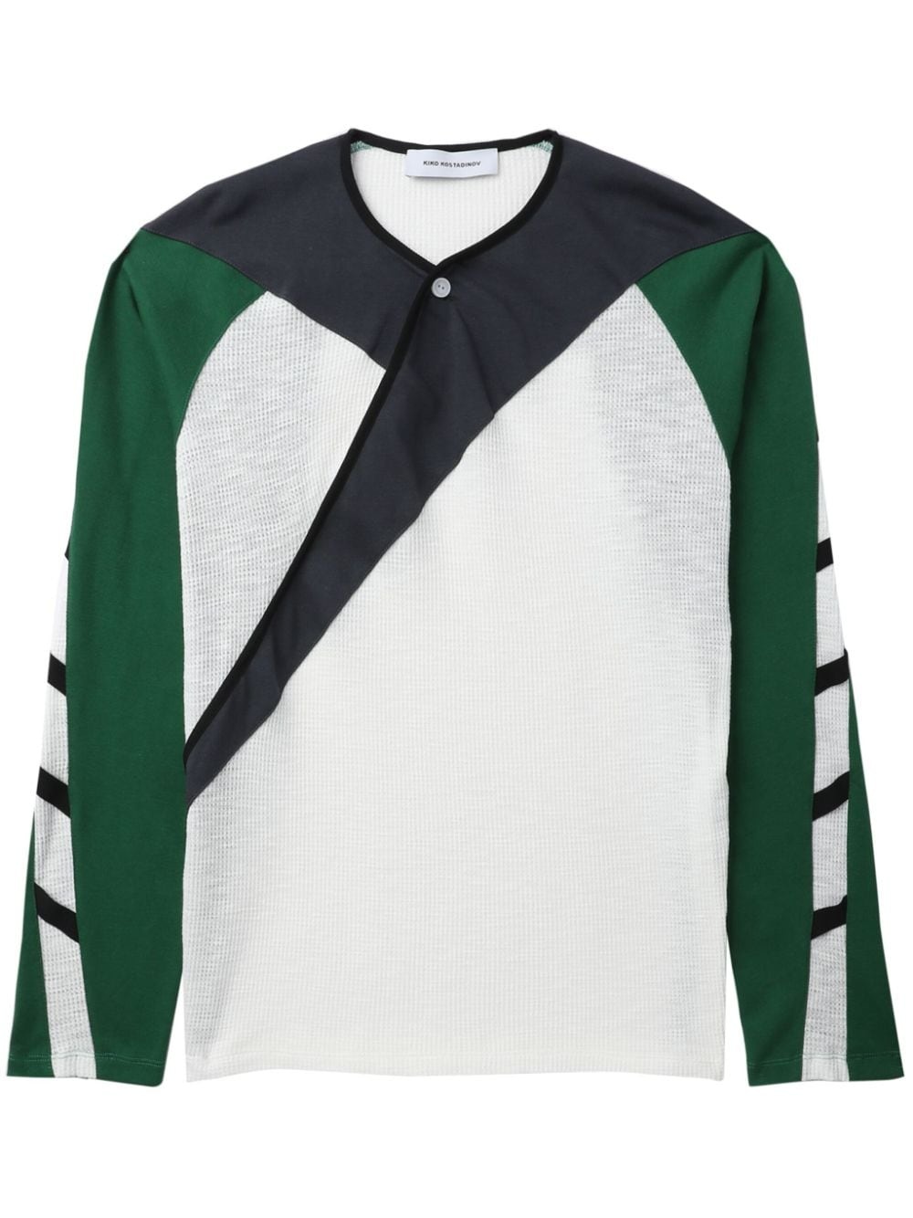 colour-block panelled cotton T-shirt - 1