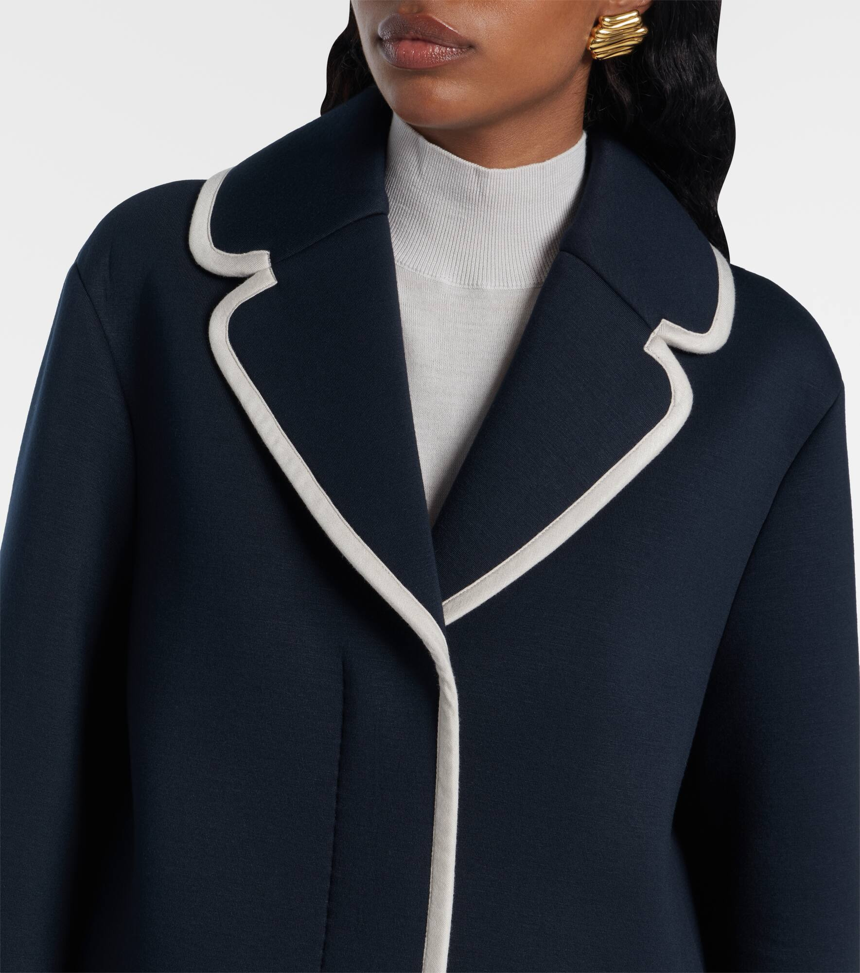 Single-breasted jersey blazer - 4