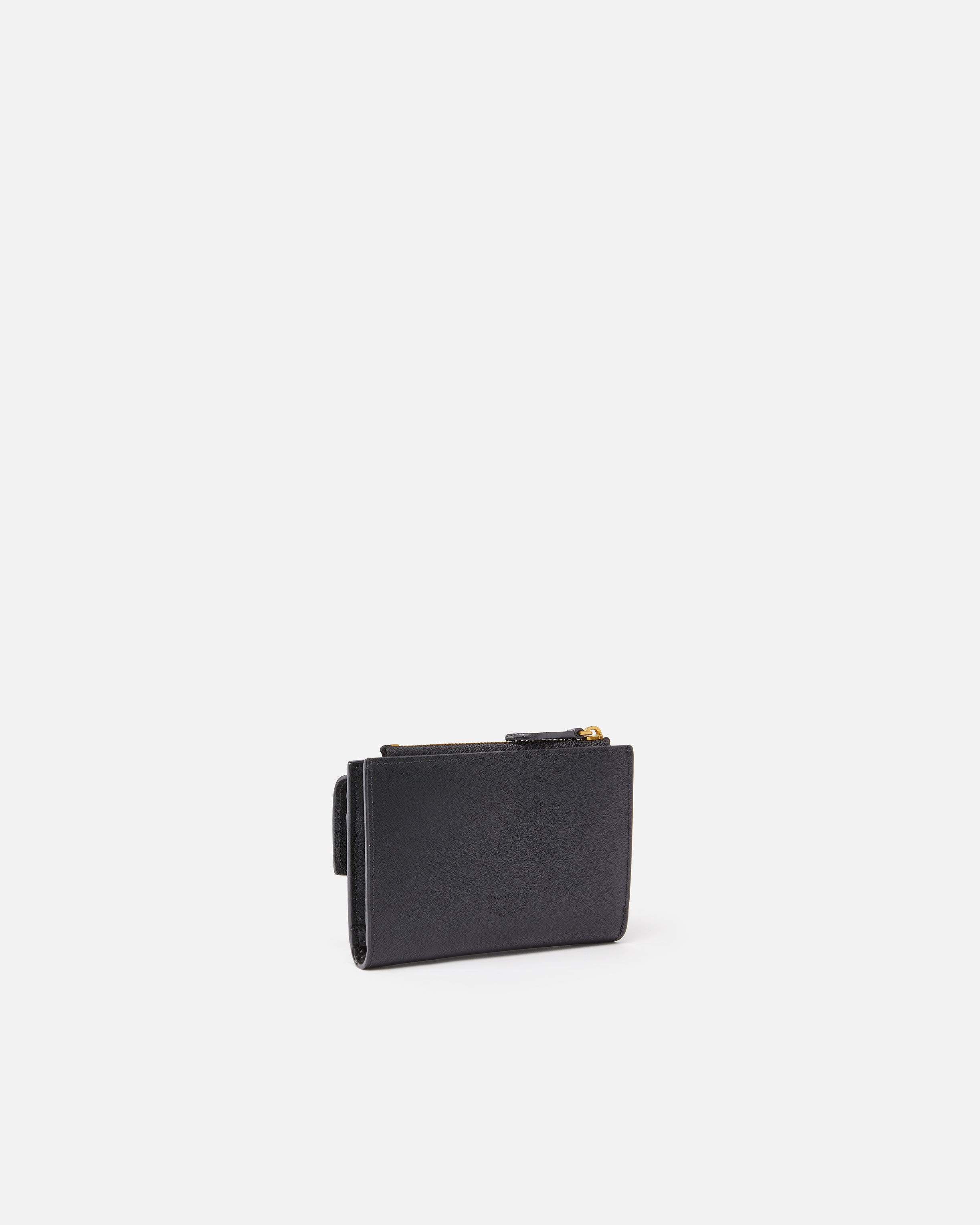 COMPACT SMALL WALLET IN SMOOTH LEATHER WITH LOGO - 2