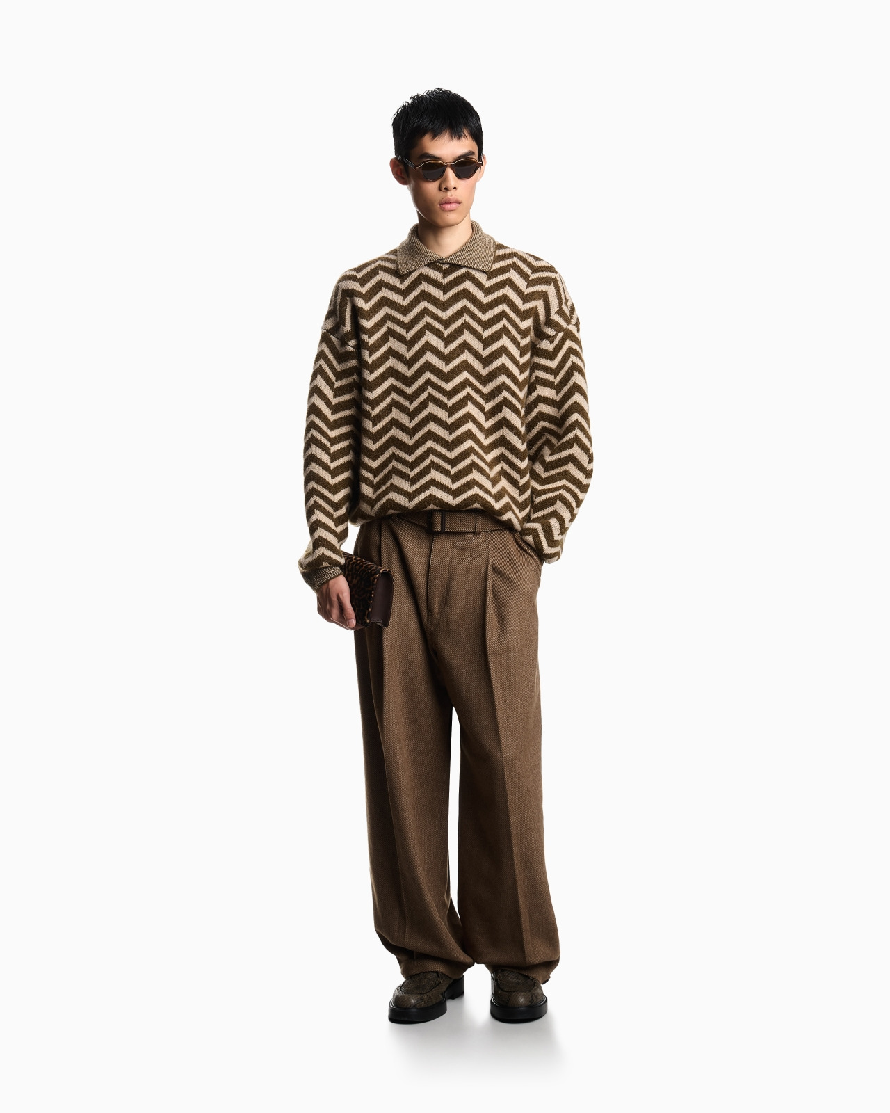 JACQUARD WOOL-BLEND JUMPER WITH A CHEVRON MOTIF - 2