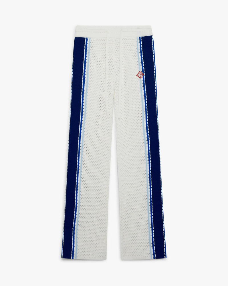 White & Blue Striped Mesh Trousers | Casablanca Paris 1
