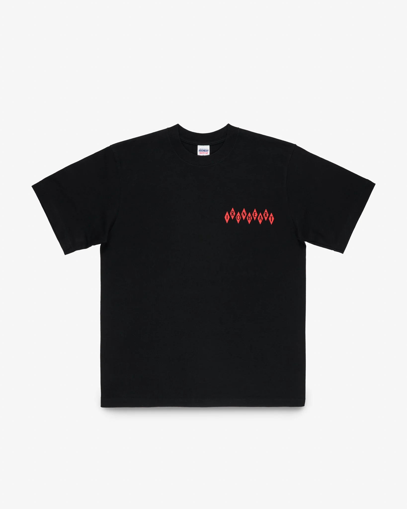 IHT-777-BLK 7.5OZ PRINTED LOOPWHEEL CREW NECK T-SHIRT - BLACK - 1