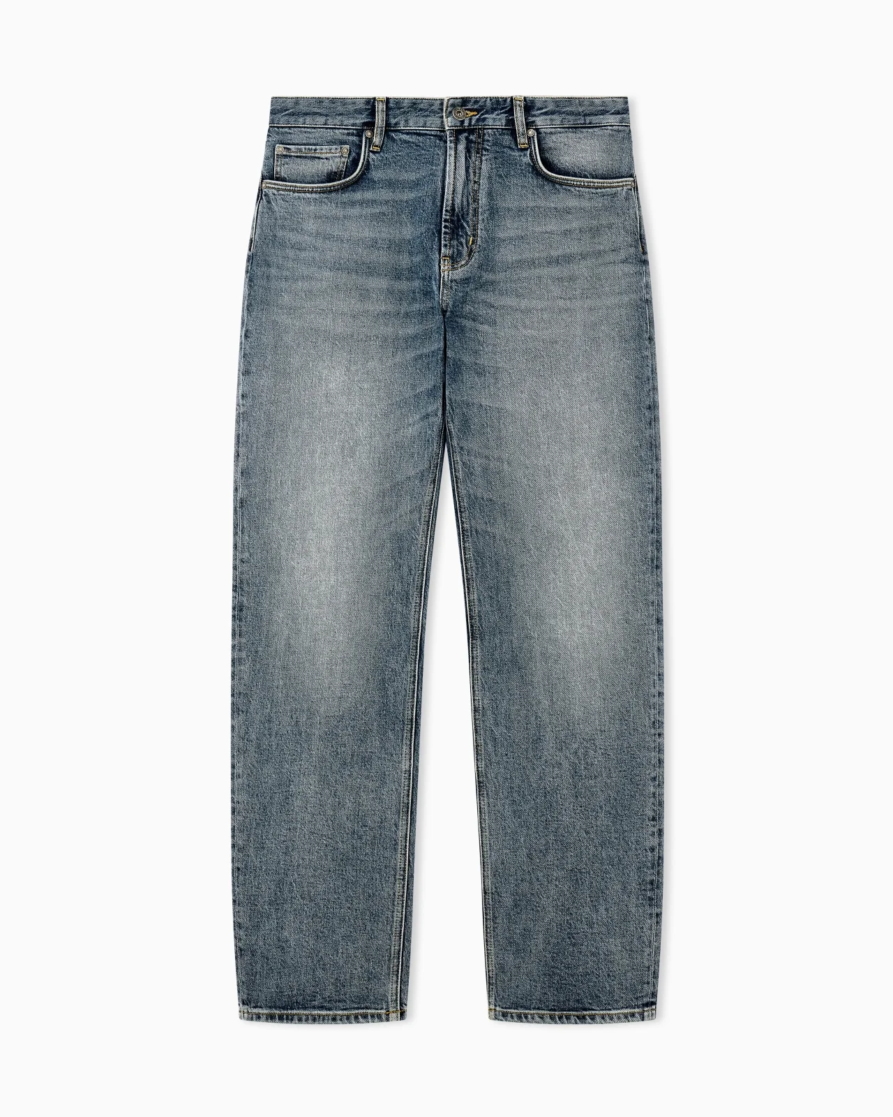 FIVE-POCKET DENIM JEANS REGULAR FIT WITH WHISKERING - 1