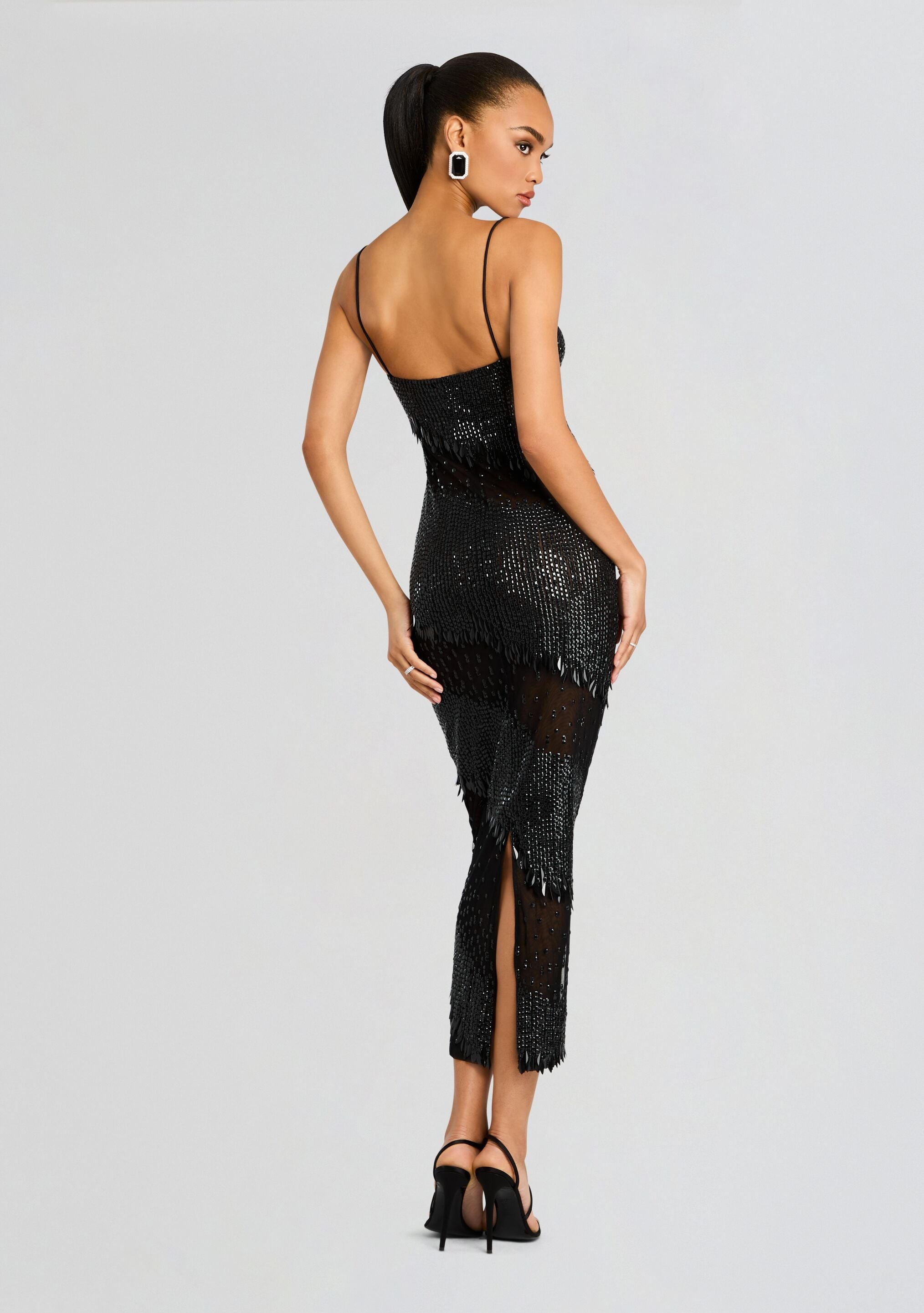 CARMINE EMBELLISHED DRESS - 4