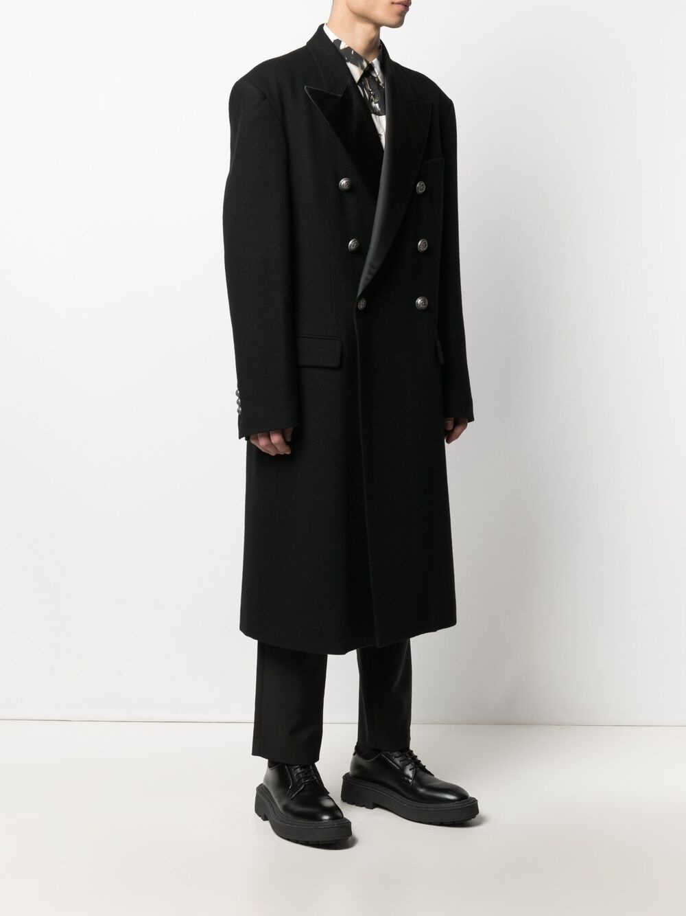 structured double-breasted coat - 3