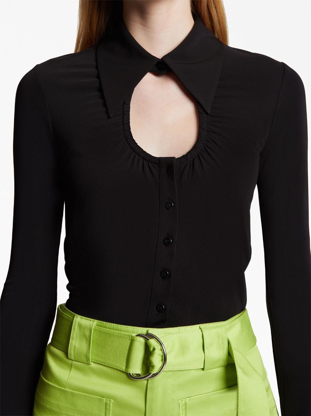 cut-out detail ruched shirt - 5