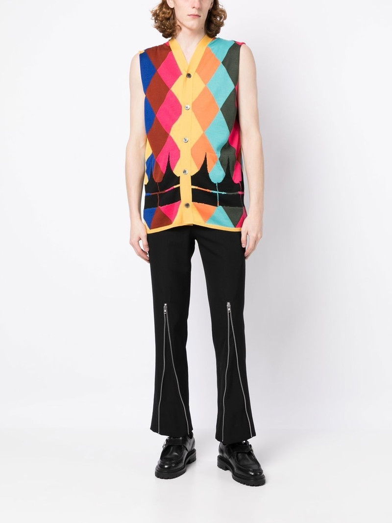 Comme des Garçons Homme Plus argyle intarsia-knit cardigan outlook