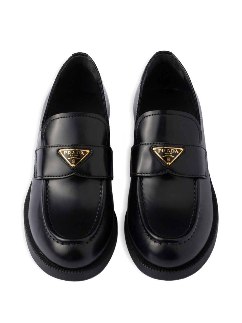 Brushed leather loafers - 4
