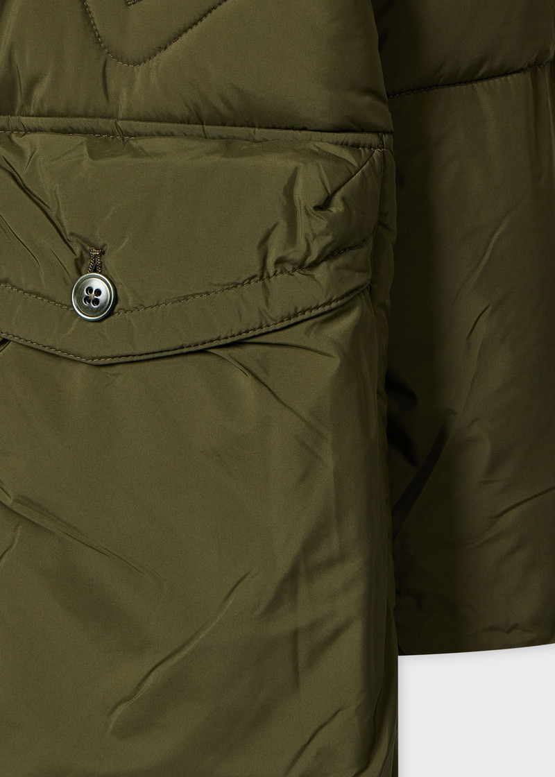 Forest Green Recycled Polyester Hooded Puffer Parka Coat 4