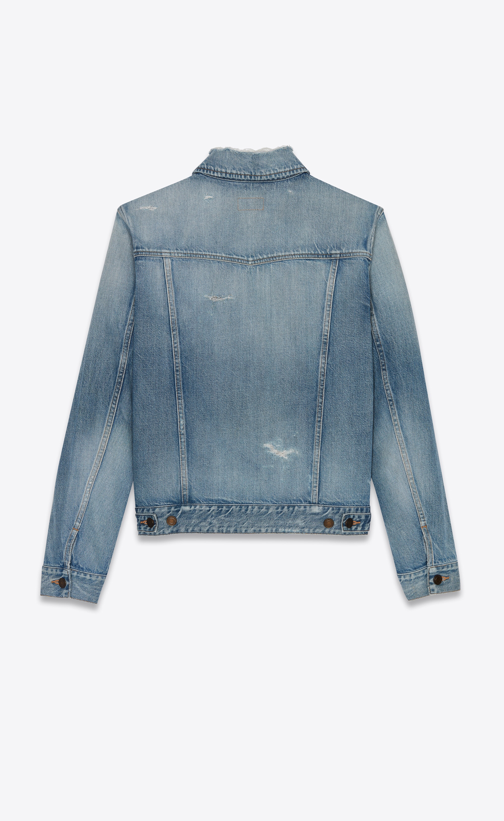 destroyed jacket in sky blue denim - 2