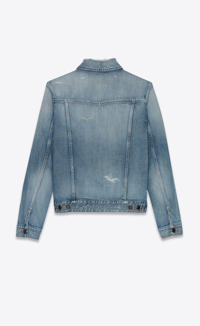 SAINT LAURENT destroyed jacket in sky blue denim outlook