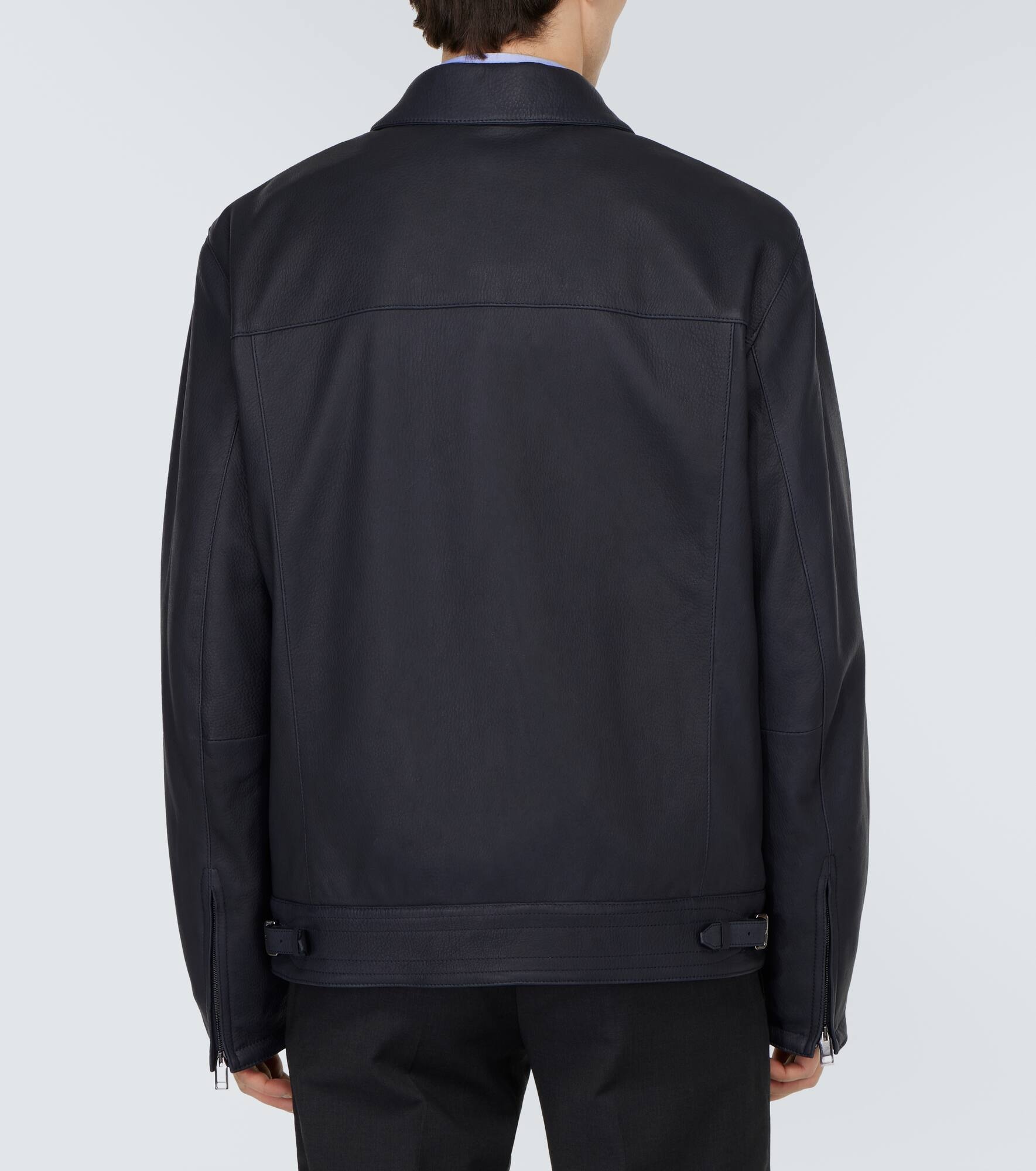 Leather blouson jacket - 4