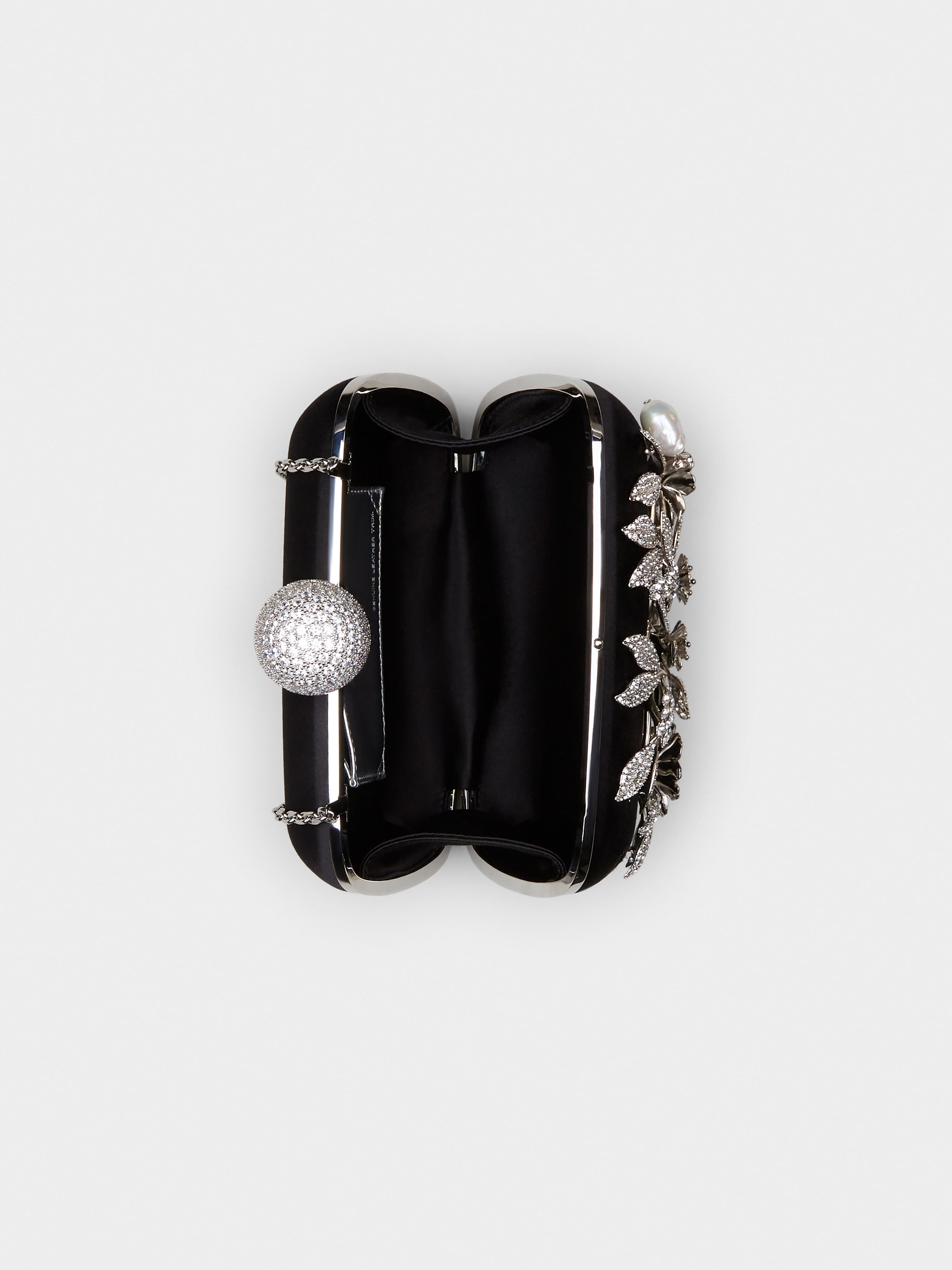 Boite De Nuit Bouquet Strass Clutch Bag in Satin - 7