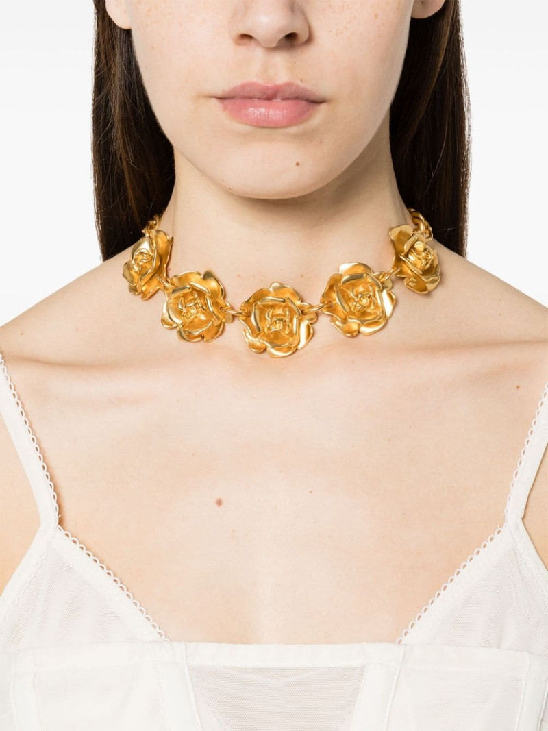 Blumarine rose-embellished choker necklace outlook