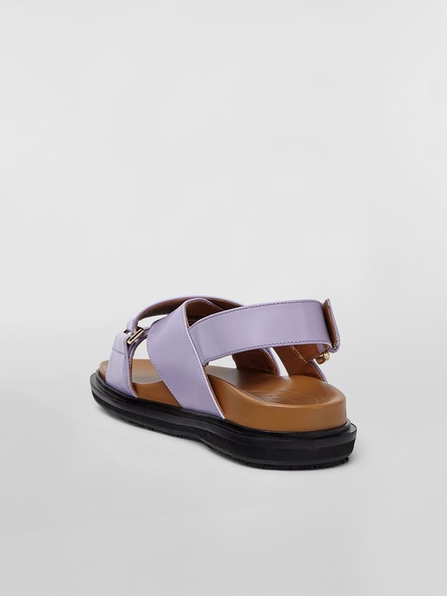 CALFSKIN CRISS-CROSS FUSSBETT WITH CONTRAST INSOLE - 3
